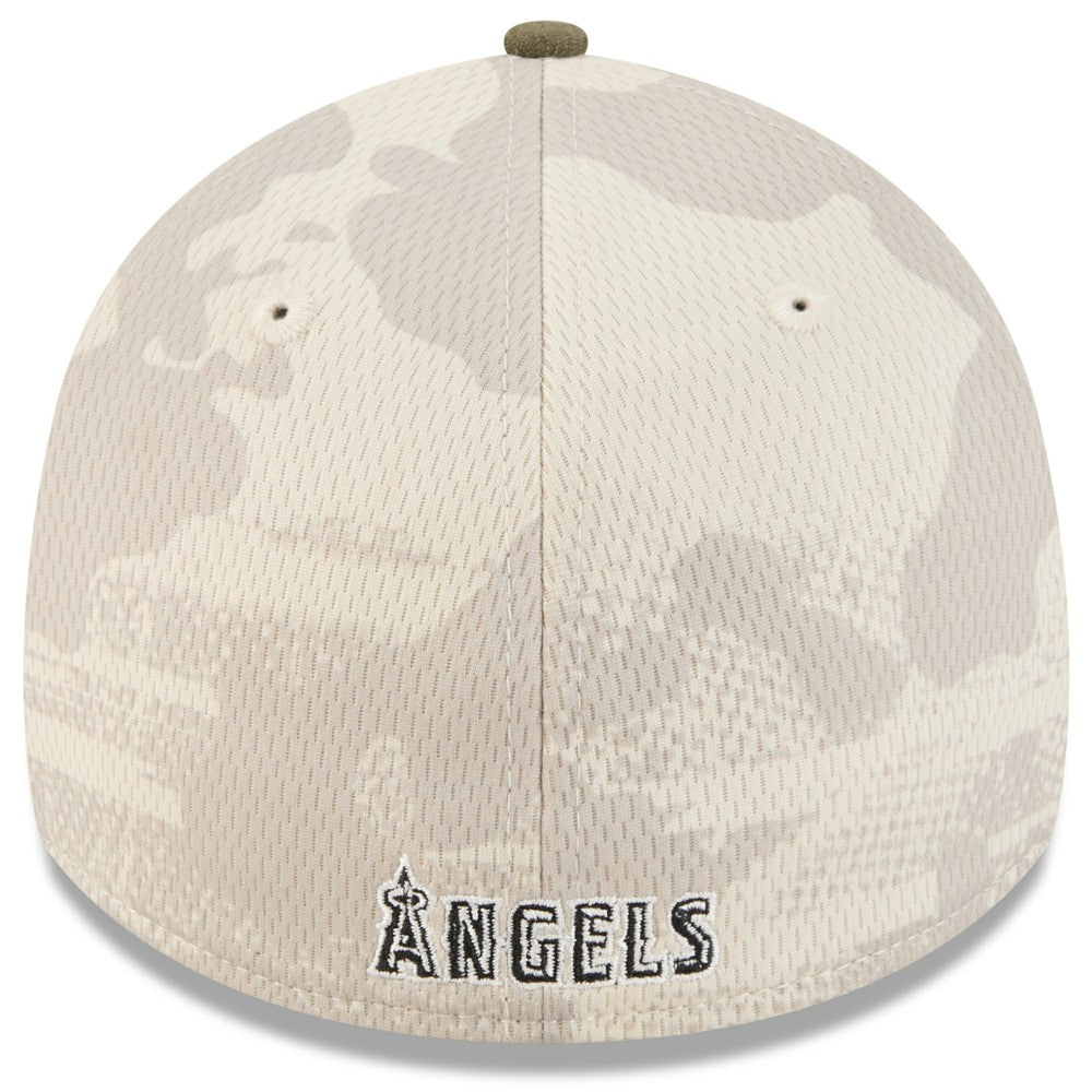 Los Angeles Angels 2025 Armed Forces Day 39THIRTY Flex Hat Light Beige/Olive | New Era