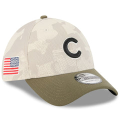 Chicago Cubs 2025 Armed Forces Day 39THIRTY Flex Hat Light Beige/Olive | New Era