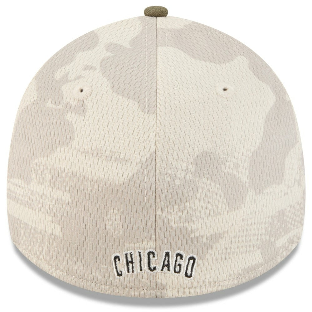 Chicago Cubs 2025 Armed Forces Day 39THIRTY Flex Hat Light Beige/Olive | New Era