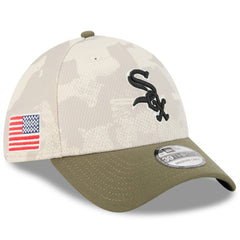 Chicago White Sox 2025 Armed Forces Day 39THIRTY Flex Hat Light Beige/Olive | New Era