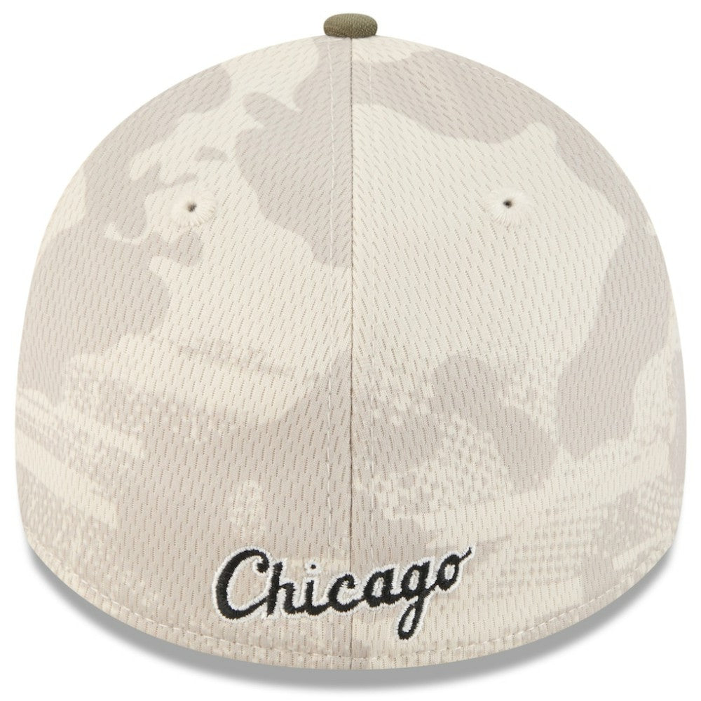 Chicago White Sox 2025 Armed Forces Day 39THIRTY Flex Hat Light Beige/Olive | New Era