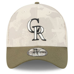 Colorado Rockies 2025 Armed Forces Day 39THIRTY Flex Hat Light Beige/Olive | New Era