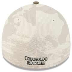 Colorado Rockies 2025 Armed Forces Day 39THIRTY Flex Hat Light Beige/Olive | New Era