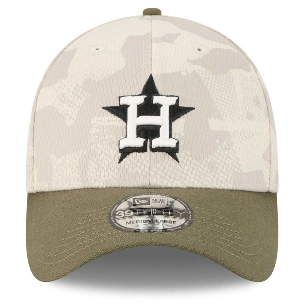 Houston Astros 2025 Armed Forces Day 39THIRTY Flex Hat Light Beige/Olive | New Era