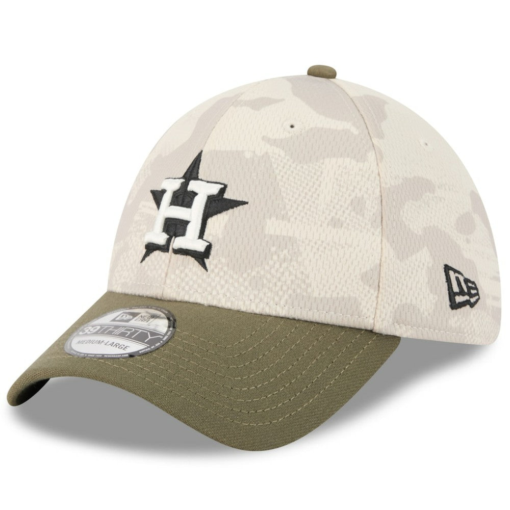 Houston Astros 2025 Armed Forces Day 39THIRTY Flex Hat Light Beige/Olive | New Era