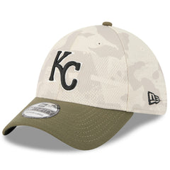 Kansas City Royals 2025 Armed Forces Day 39THIRTY Flex Hat Light Beige/Olive | New Era
