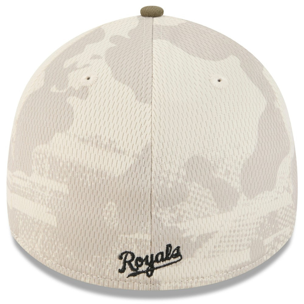 Kansas City Royals 2025 Armed Forces Day 39THIRTY Flex Hat Light Beige/Olive | New Era