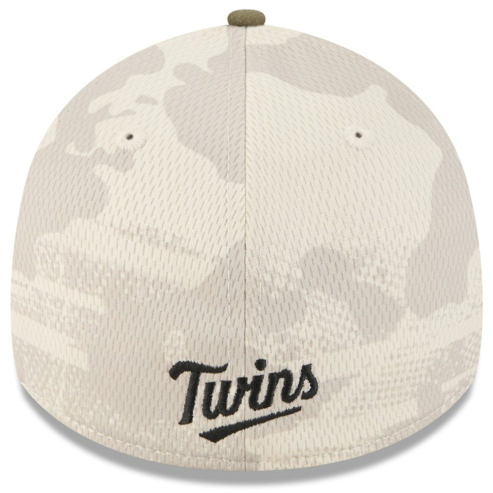 Minnesota Twins 2025 Armed Forces Day 39THIRTY Flex Hat Light Beige/Olive | New Era