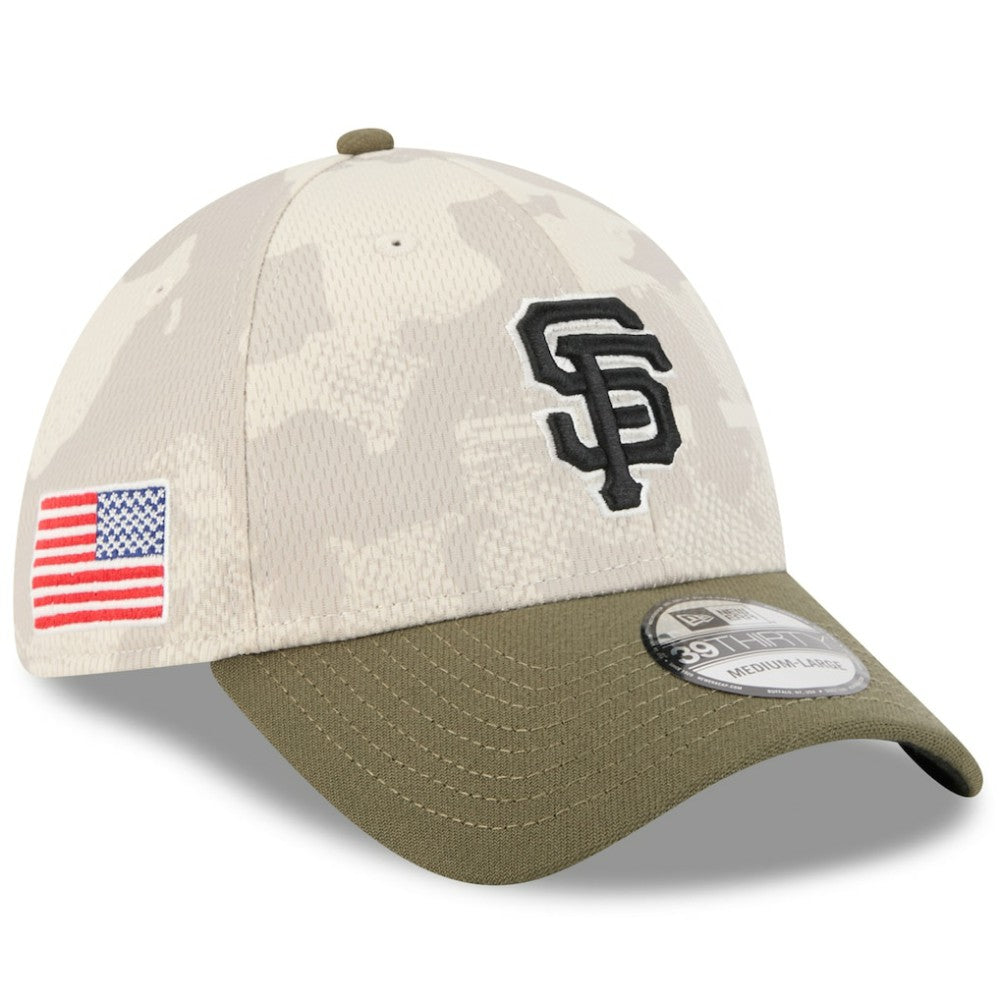 San Francisco Giants 2025 Armed Forces Day 39THIRTY Flex Hat Light Beige/Olive | New Era