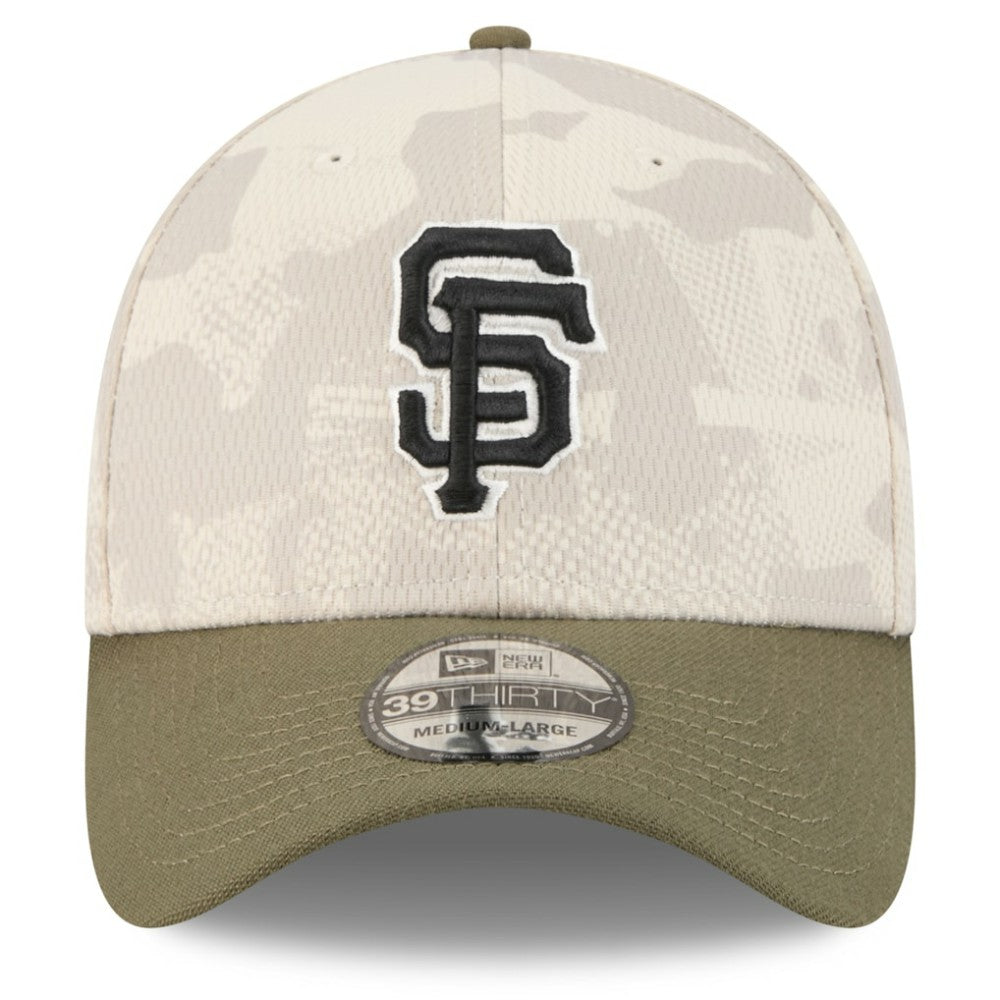 San Francisco Giants 2025 Armed Forces Day 39THIRTY Flex Hat Light Beige/Olive | New Era