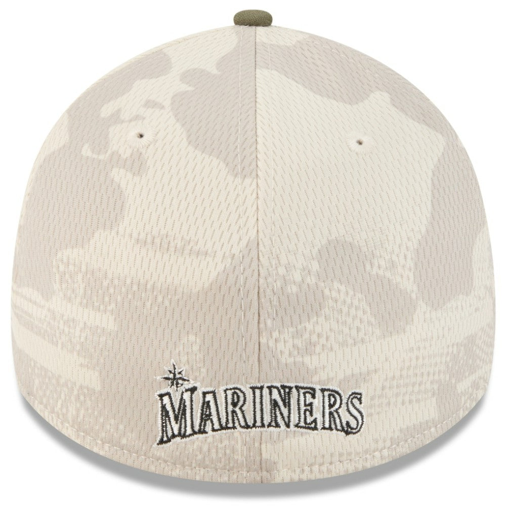 Seattle Mariners 2025 Armed Forces Day 39THIRTY Flex Hat Light Beige/Olive | New Era