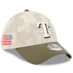 Texas Rangers 2025 Armed Forces Day 39THIRTY Flex Hat Light Beige/Olive | New Era