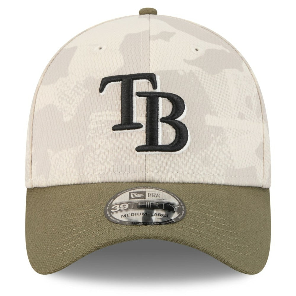 Tampa Bay Rays 2025 Armed Forces Day 39THIRTY Flex Hat Light Beige/Olive | New Era