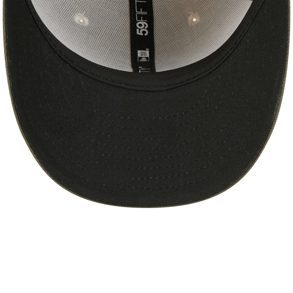 Miami Marlins 2025 Armed Forces Day 59FIFTY Fitted Hat Light Beige/Olive | New Era