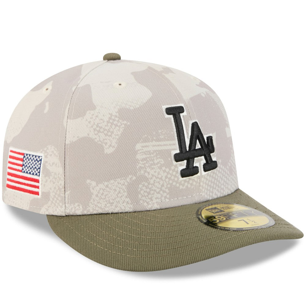 Los Angeles Dodgers 2025 Armed Forces Day 59FIFTY Fitted Hat Light Beige/Olive | New Era