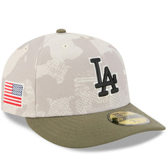 Los Angeles Dodgers 2025 Armed Forces Day 59FIFTY Fitted Hat Light Beige/Olive | New Era