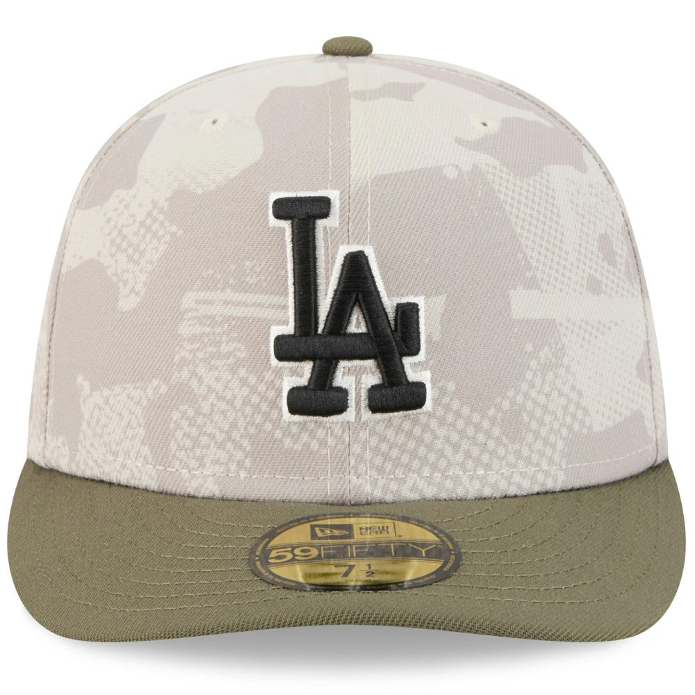 Los Angeles Dodgers 2025 Armed Forces Day 59FIFTY Fitted Hat Light Beige/Olive | New Era