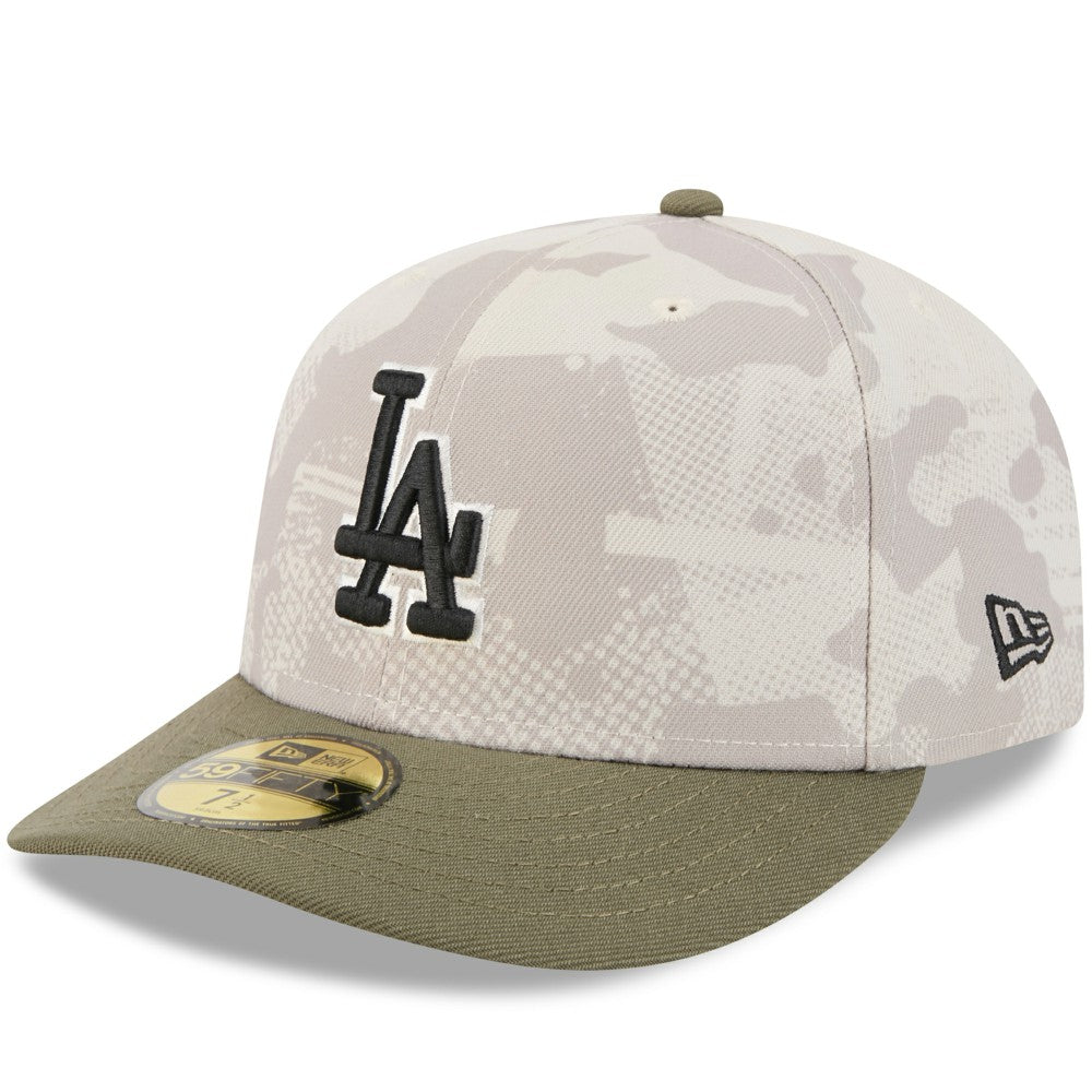 Los Angeles Dodgers 2025 Armed Forces Day 59FIFTY Fitted Hat Light Beige/Olive | New Era