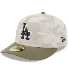 Los Angeles Dodgers 2025 Armed Forces Day 59FIFTY Fitted Hat Light Beige/Olive | New Era