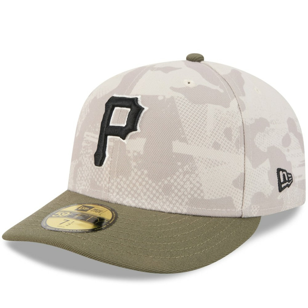 Pittsburgh Pirates 2025 Armed Forces Day 59FIFTY Fitted Hat Light Beige/Olive | New Era
