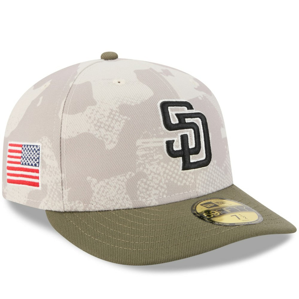 San Diego Padres 2025 Armed Forces Day 59FIFTY Fitted Hat Light Beige/Olive | New Era