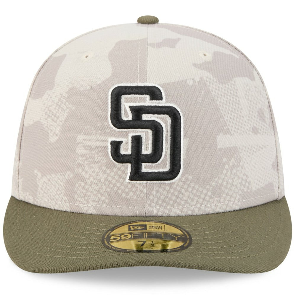 San Diego Padres 2025 Armed Forces Day 59FIFTY Fitted Hat Light Beige/Olive | New Era