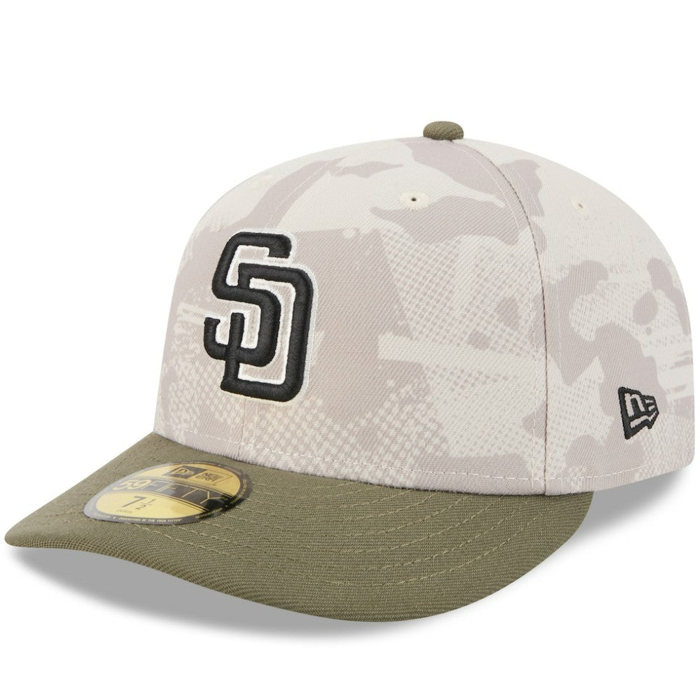 San Diego Padres 2025 Armed Forces Day 59FIFTY Fitted Hat Light Beige/Olive | New Era