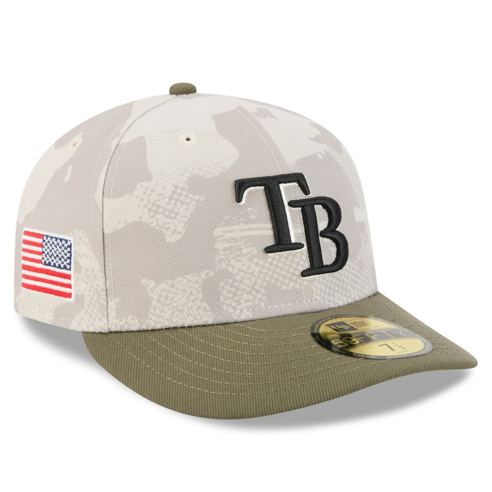 Tampa Bay Rays 2025 Armed Forces Day 59FIFTY Fitted Hat Light Beige/Olive | New Era