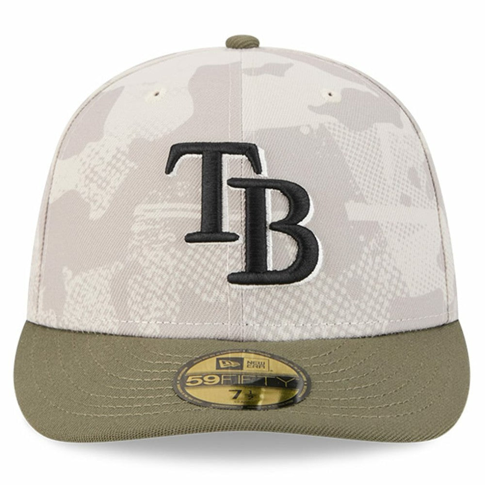 Tampa Bay Rays 2025 Armed Forces Day 59FIFTY Fitted Hat Light Beige/Olive | New Era