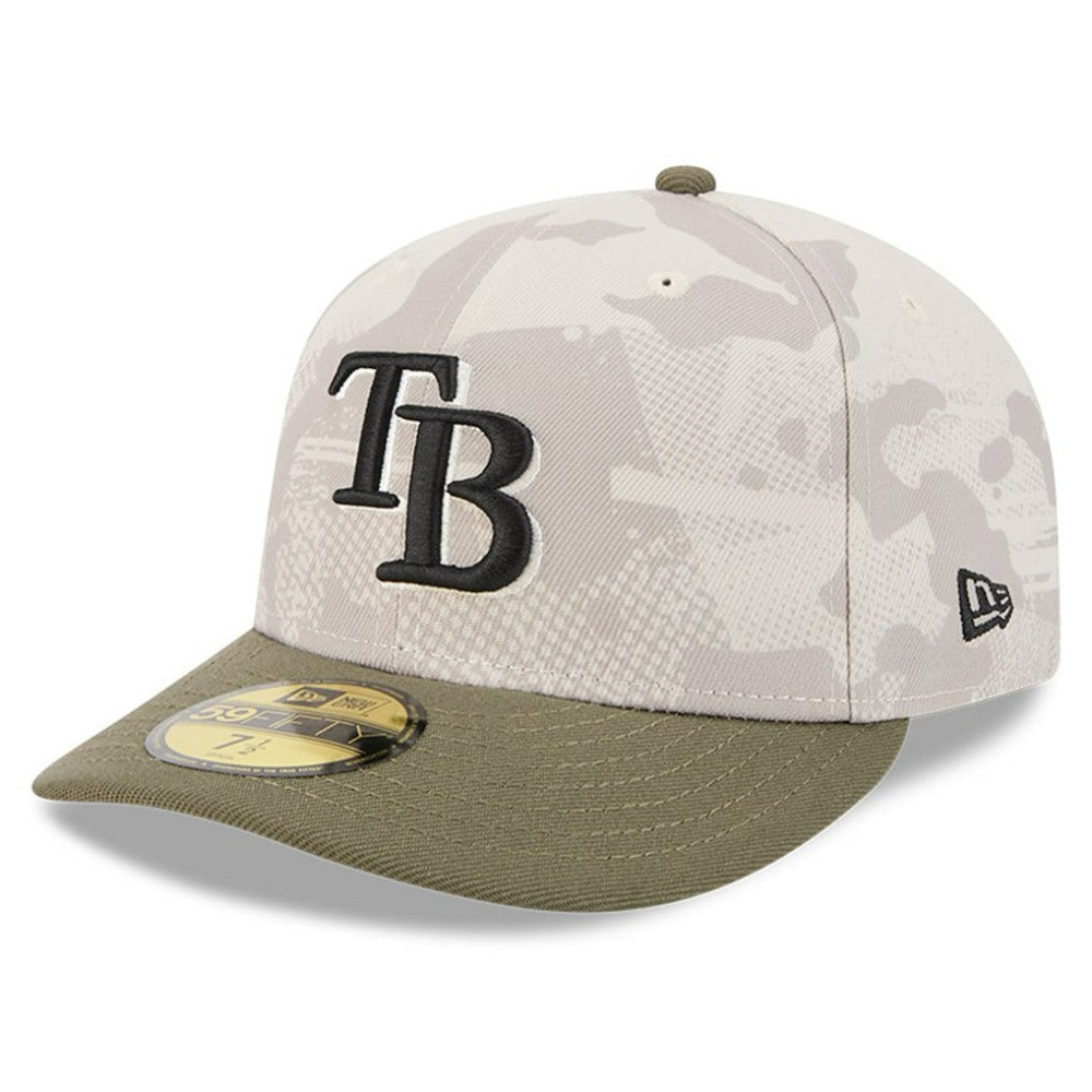 Tampa Bay Rays 2025 Armed Forces Day 59FIFTY Fitted Hat Light Beige/Olive | New Era
