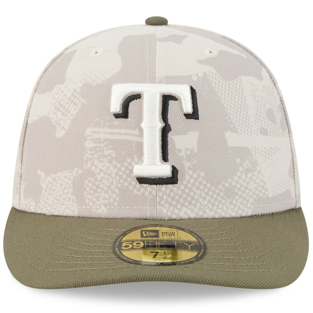 Texas Rangers 2025 Armed Forces Day 59FIFTY Fitted Hat Light Beige/Olive | New Era