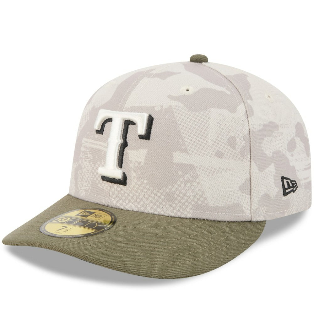 Texas Rangers 2025 Armed Forces Day 59FIFTY Fitted Hat Light Beige/Olive | New Era