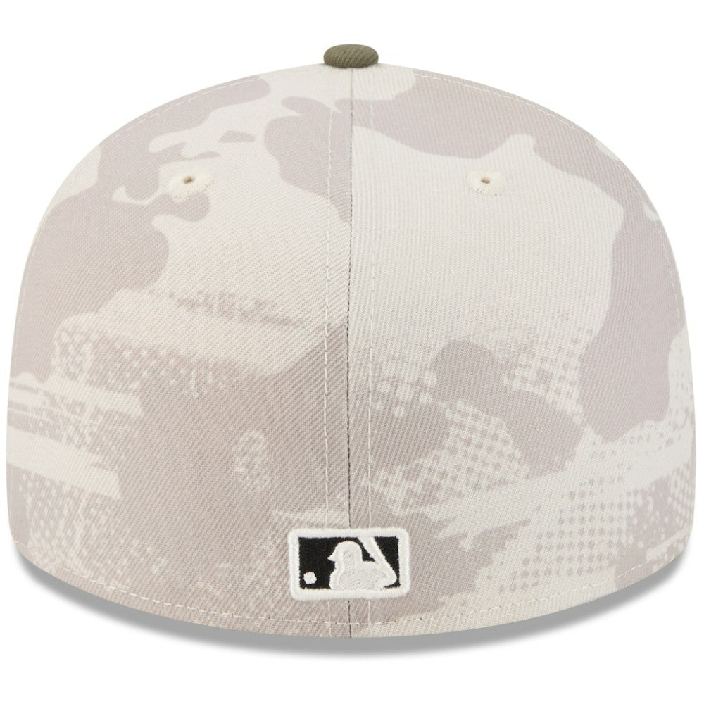 Texas Rangers 2025 Armed Forces Day 59FIFTY Fitted Hat Light Beige/Olive | New Era
