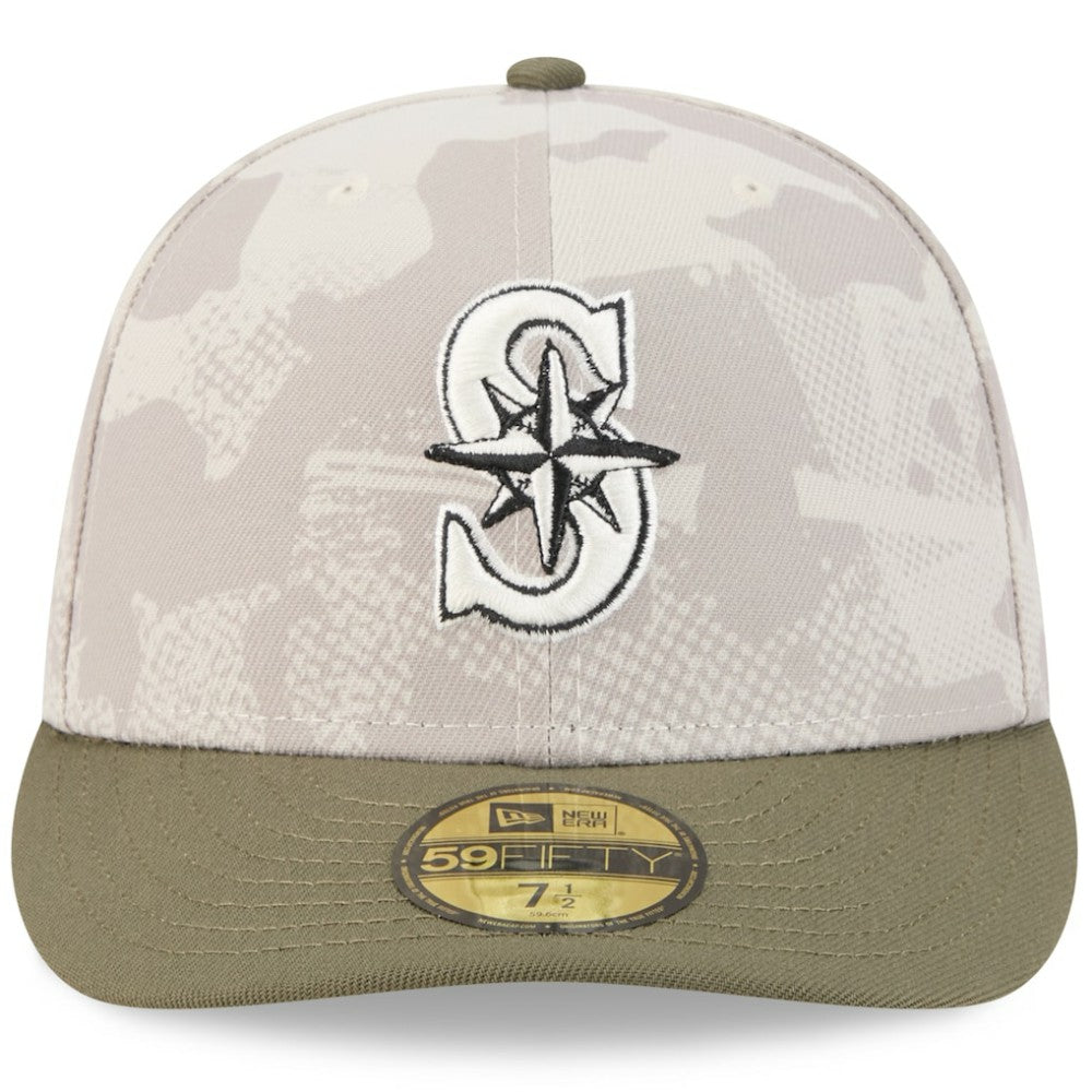 Seattle Mariners 2025 Armed Forces Day 59FIFTY Fitted Hat Light Beige/Olive | New Era