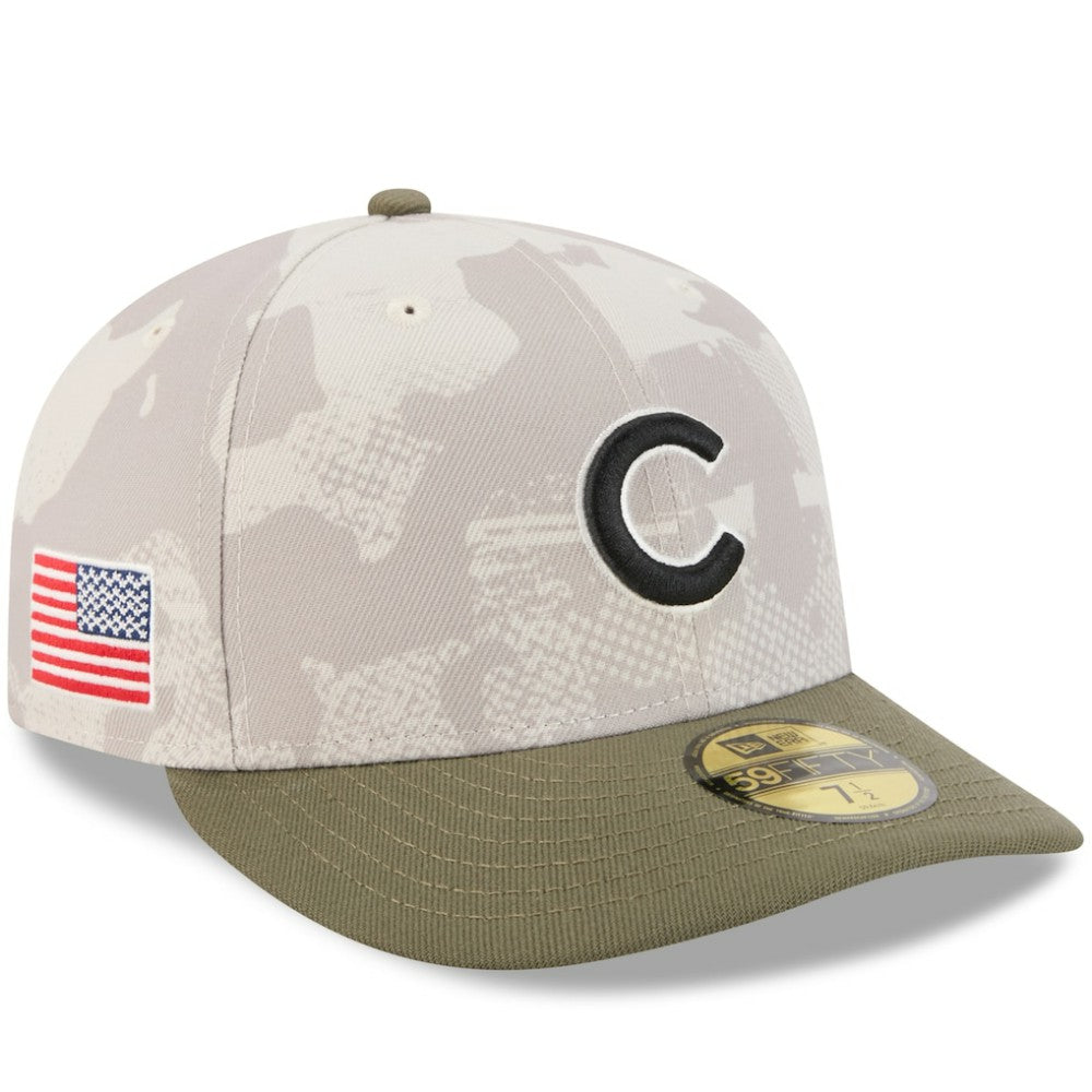 Chicago Cubs 2025 Armed Forces Day 59FIFTY Fitted Hat Light Beige/Olive | New Era