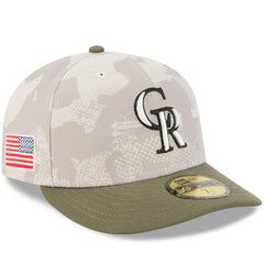 Colorado Rockies 2025 Armed Forces Day 59FIFTY Fitted Hat Light Beige/Olive | New Era