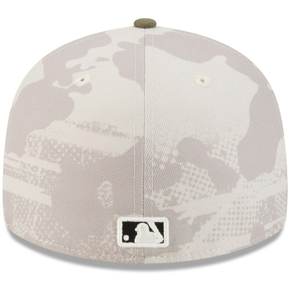 Colorado Rockies 2025 Armed Forces Day 59FIFTY Fitted Hat Light Beige/Olive | New Era