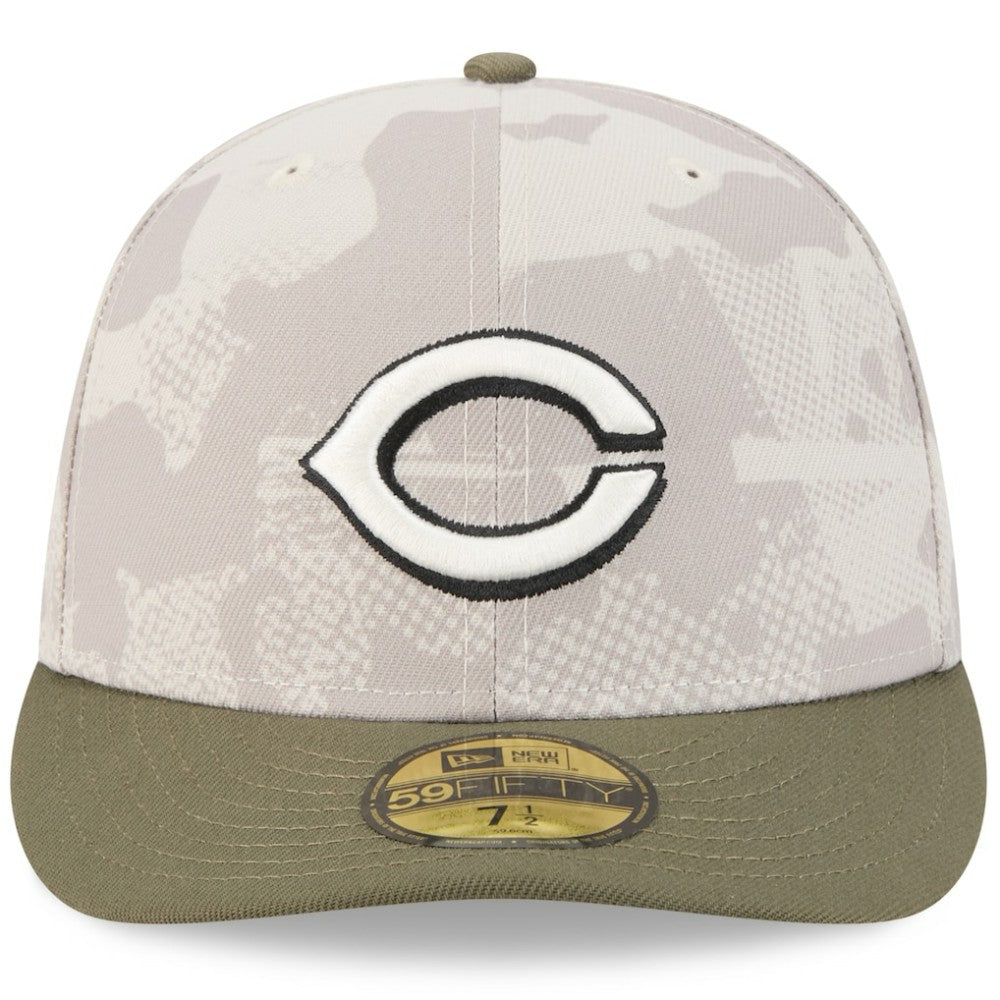Cincinnati Reds 2025 Armed Forces Day 59FIFTY Fitted Hat Light Beige/Olive | New Era