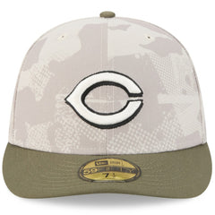 Cincinnati Reds 2025 Armed Forces Day 59FIFTY Fitted Hat Light Beige/Olive | New Era