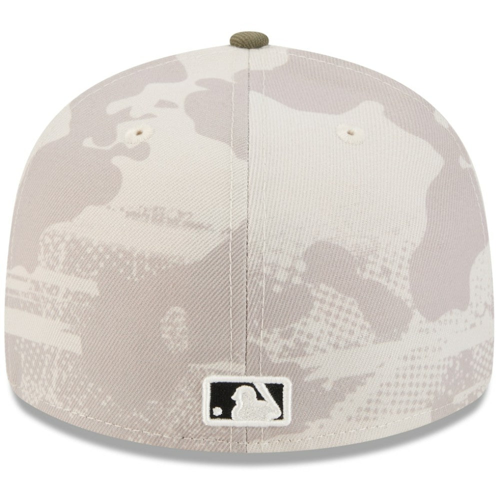 Cincinnati Reds 2025 Armed Forces Day 59FIFTY Fitted Hat Light Beige/Olive | New Era