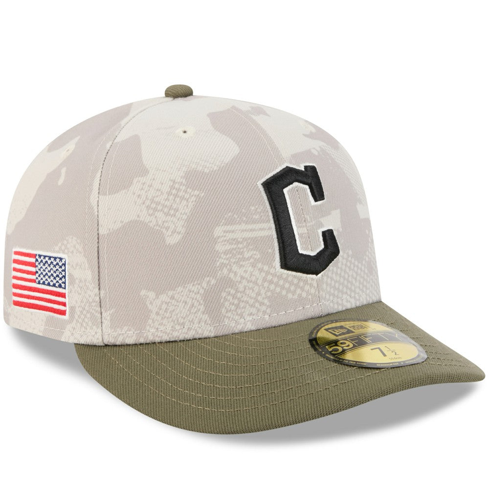 Cleveland Guardians 2025 Armed Forces Day 59FIFTY Fitted Hat Light Beige/Olive | New Era