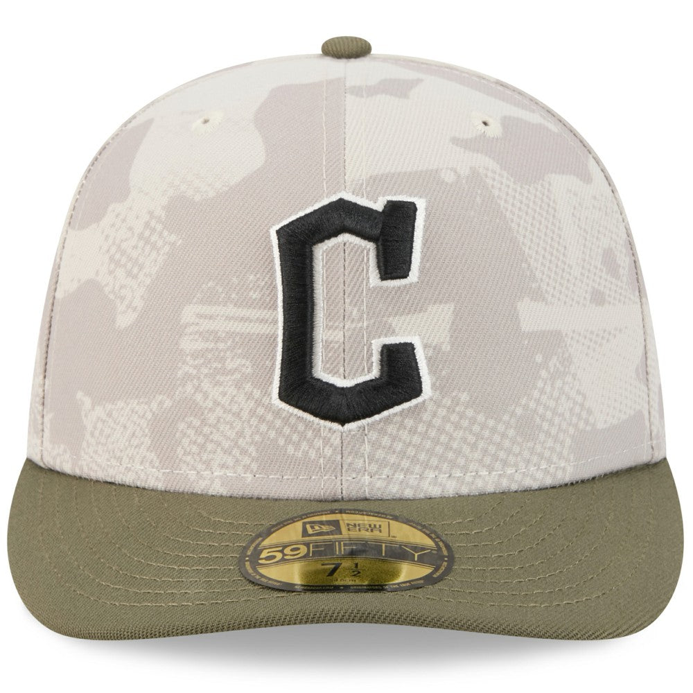 Cleveland Guardians 2025 Armed Forces Day 59FIFTY Fitted Hat Light Beige/Olive | New Era