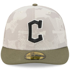 Cleveland Guardians 2025 Armed Forces Day 59FIFTY Fitted Hat Light Beige/Olive | New Era