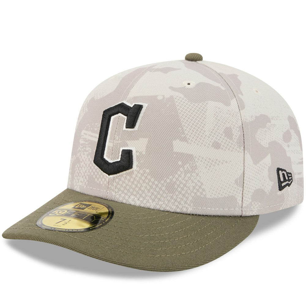 Cleveland Guardians 2025 Armed Forces Day 59FIFTY Fitted Hat Light Beige/Olive | New Era