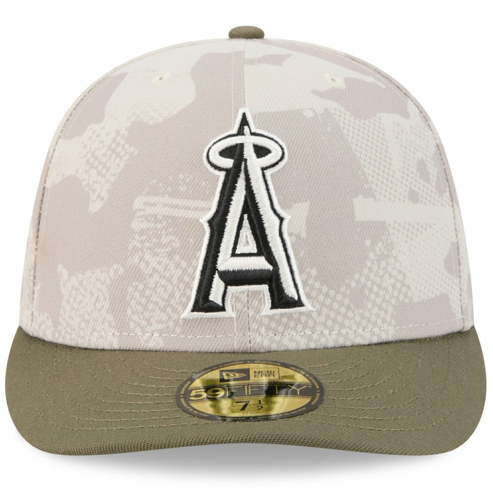 Los Angeles Angels 2025 Armed Forces Day 59FIFTY Fitted Hat Light Beige/Olive | New Era