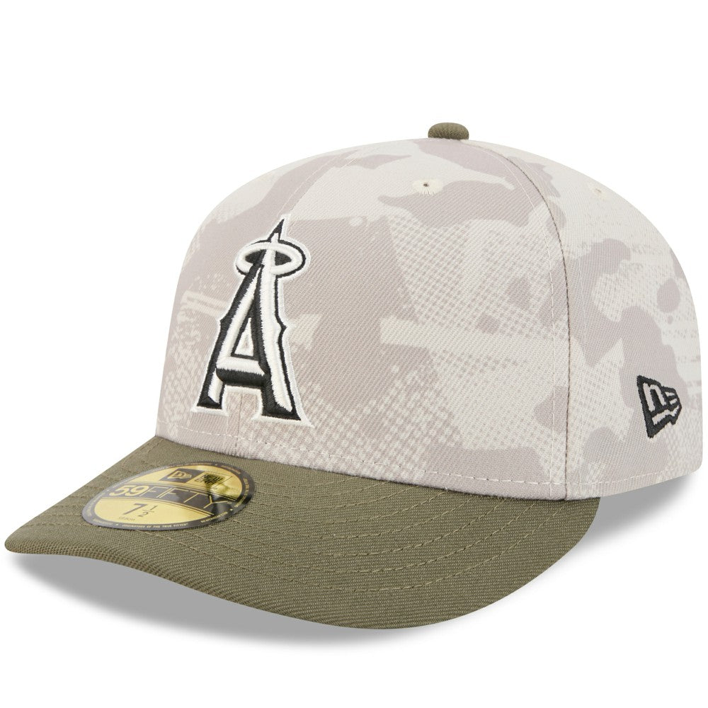 Los Angeles Angels 2025 Armed Forces Day 59FIFTY Fitted Hat Light Beige/Olive | New Era
