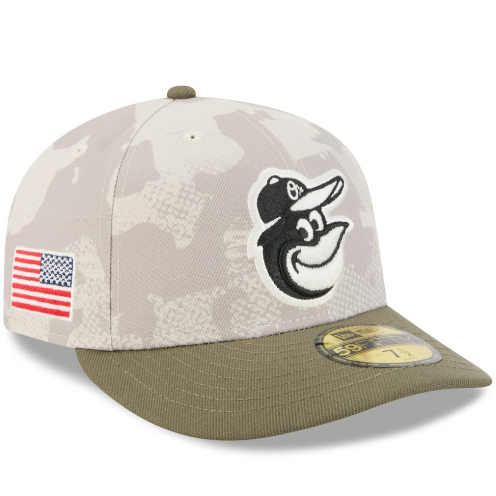 Baltimore Orioles 2025 Armed Forces Day 59FIFTY Fitted Hat Light Beige/Olive | New Era