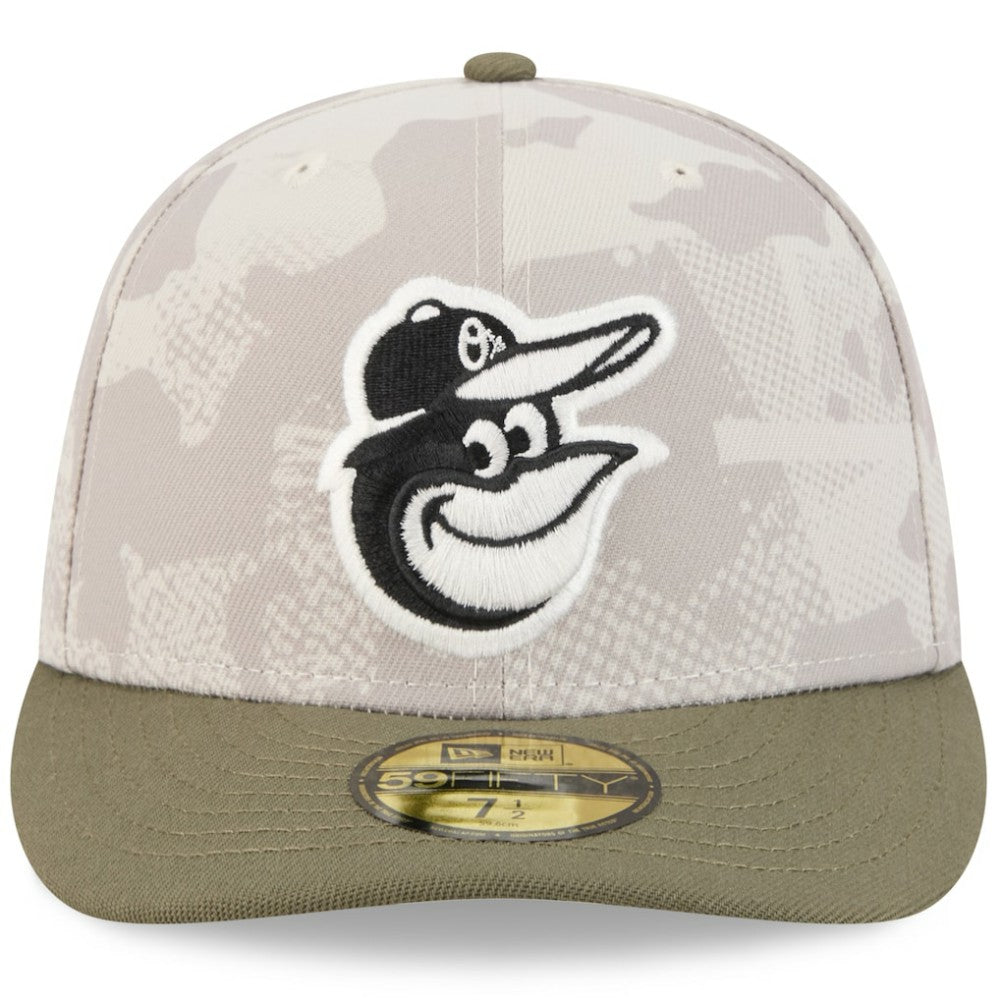 Baltimore Orioles 2025 Armed Forces Day 59FIFTY Fitted Hat Light Beige/Olive | New Era