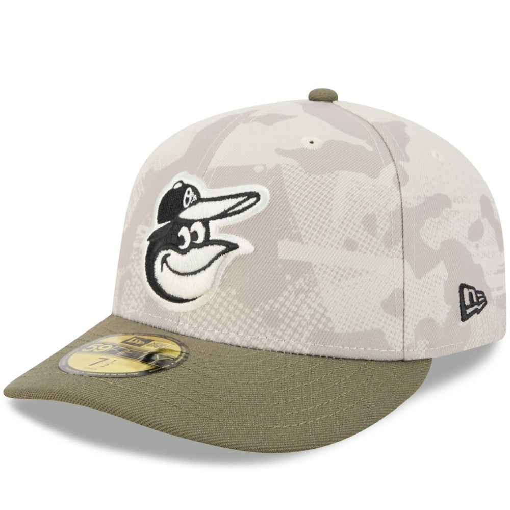 Baltimore Orioles 2025 Armed Forces Day 59FIFTY Fitted Hat Light Beige/Olive | New Era