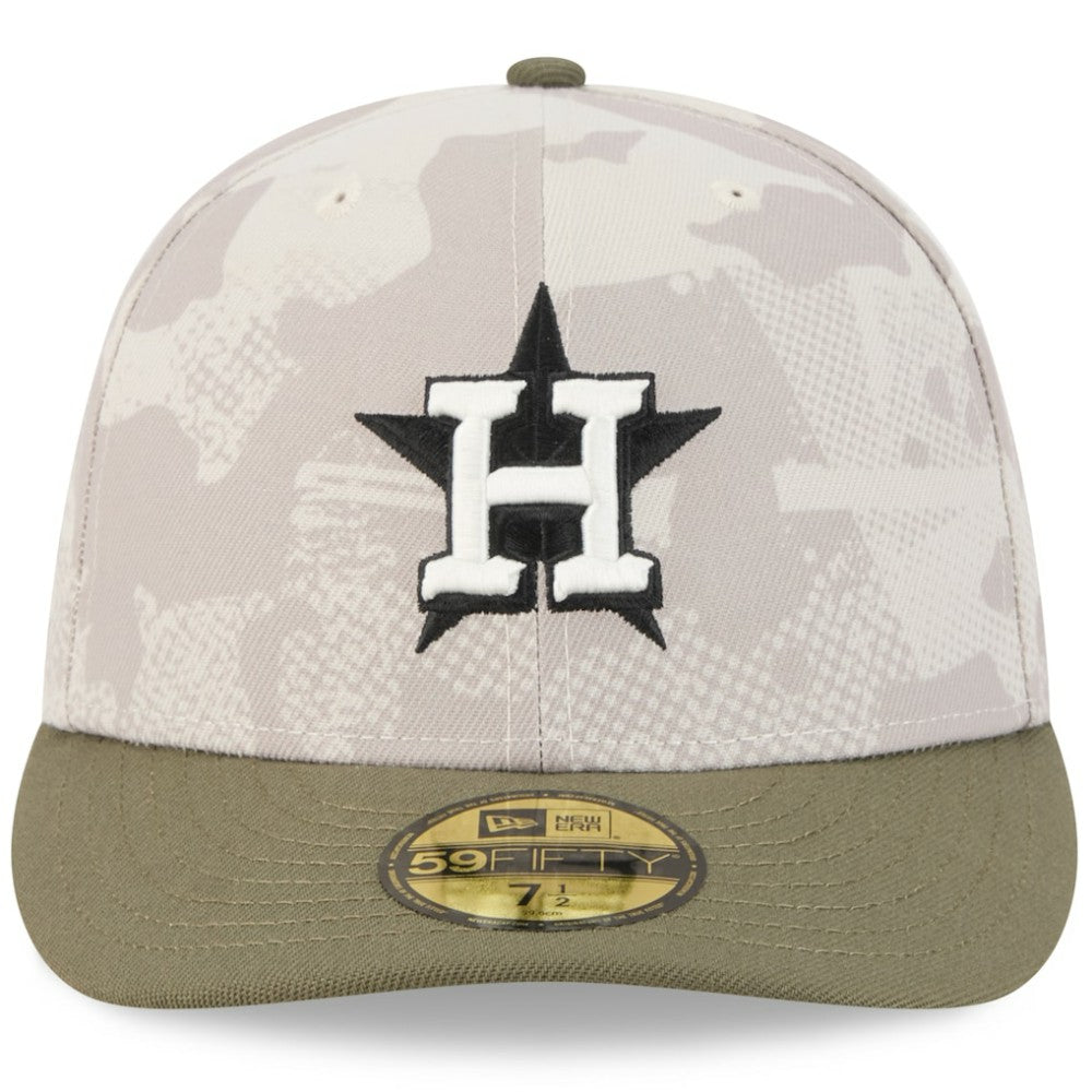 Houston Astros 2025 Armed Forces Day 59FIFTY Fitted Hat Light Beige/Olive | New Era